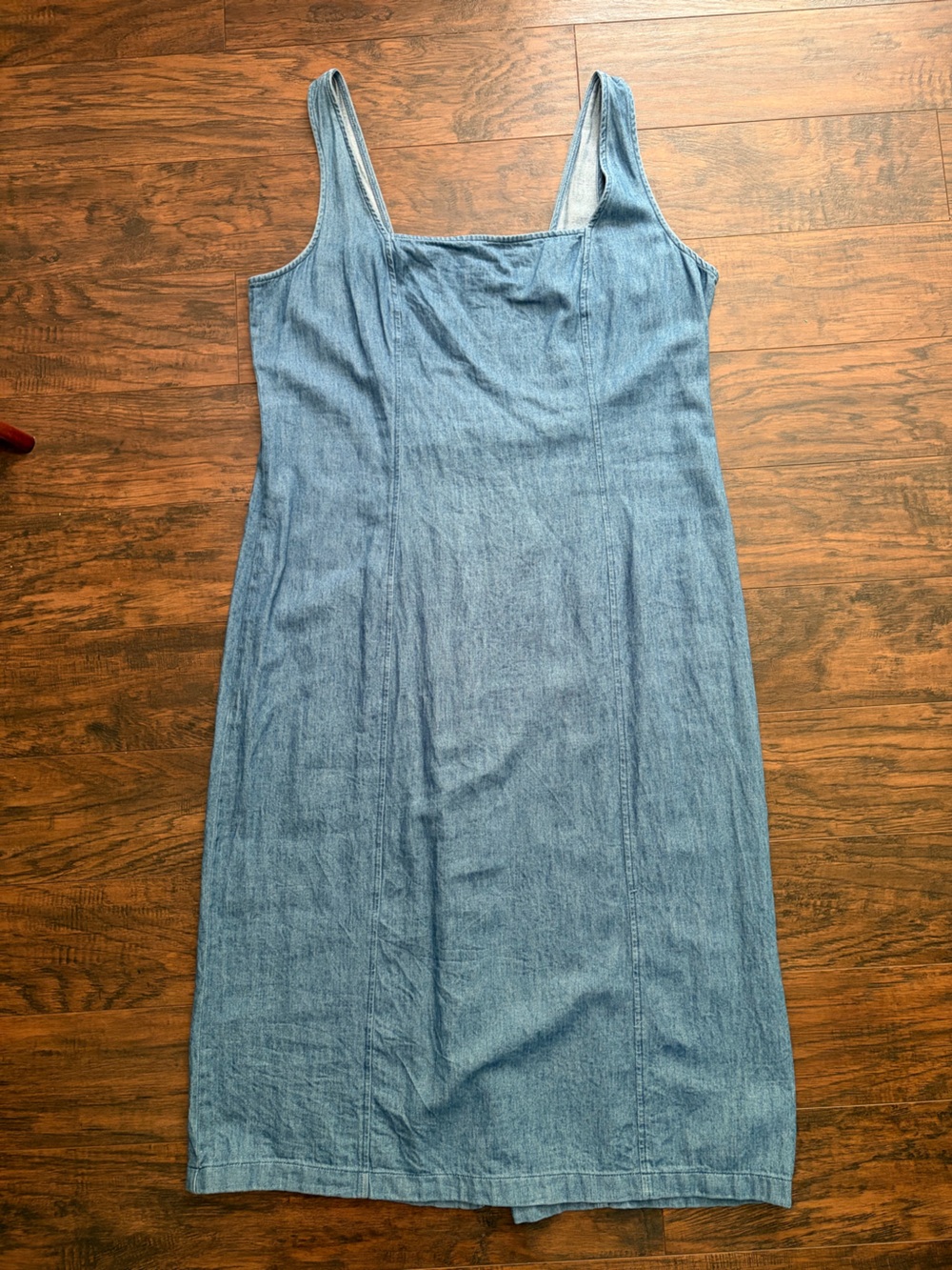 Old Navy Cotton Denim Square Neck Midi Dress - Picture 12 of 13